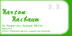 marton maibaum business card